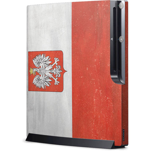 Poland Flag Distressed Playstation 3 & PS3 Slim Skin